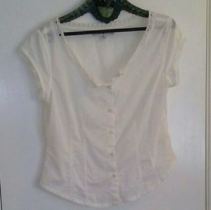Tommy Hilfiger Sheer White short Sleeve Shirt